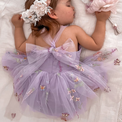 Sugar Plum Lavender Baby Girl Tulle Party Romper