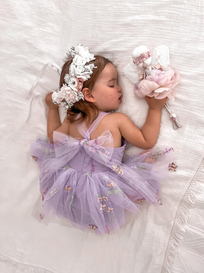 Sugar Plum Lavender Baby Girl Tulle Party Romper