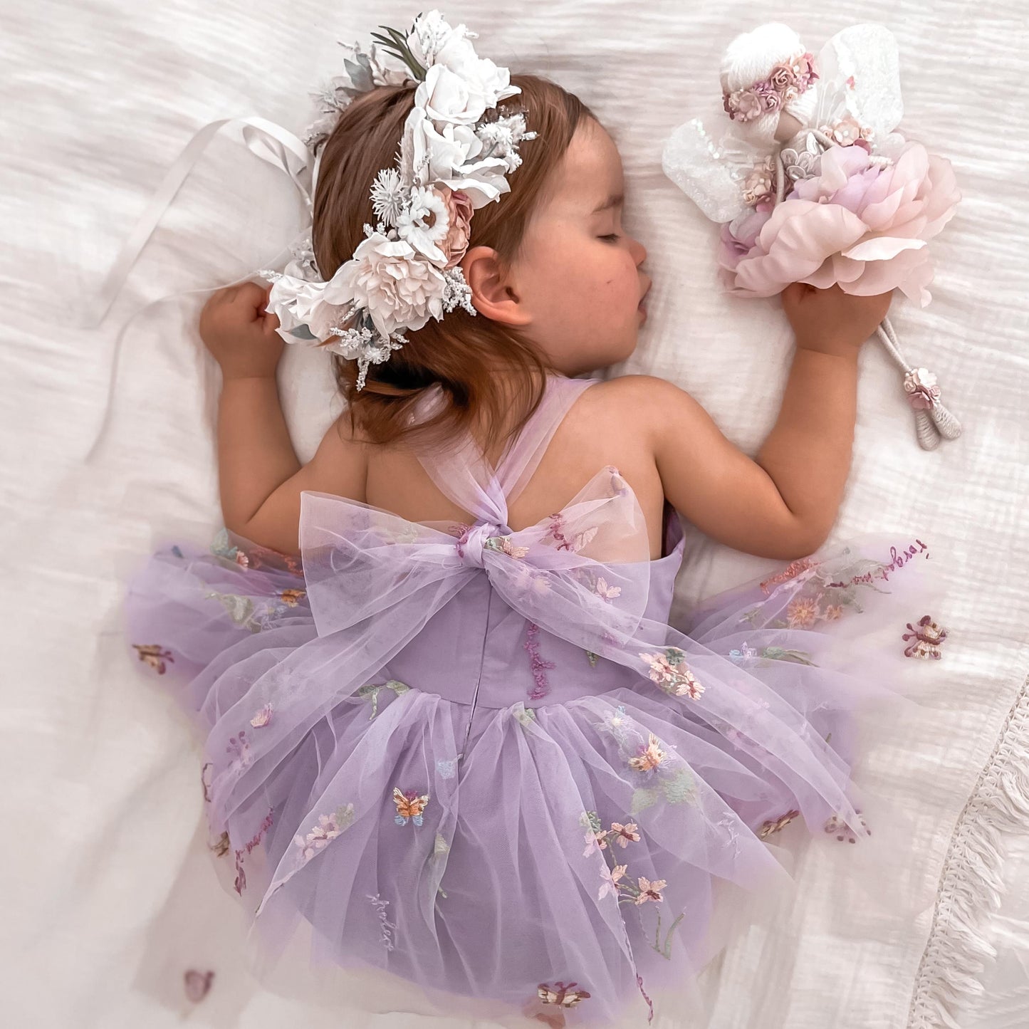 Sugar Plum Lavender Baby Girl Tulle Party Romper