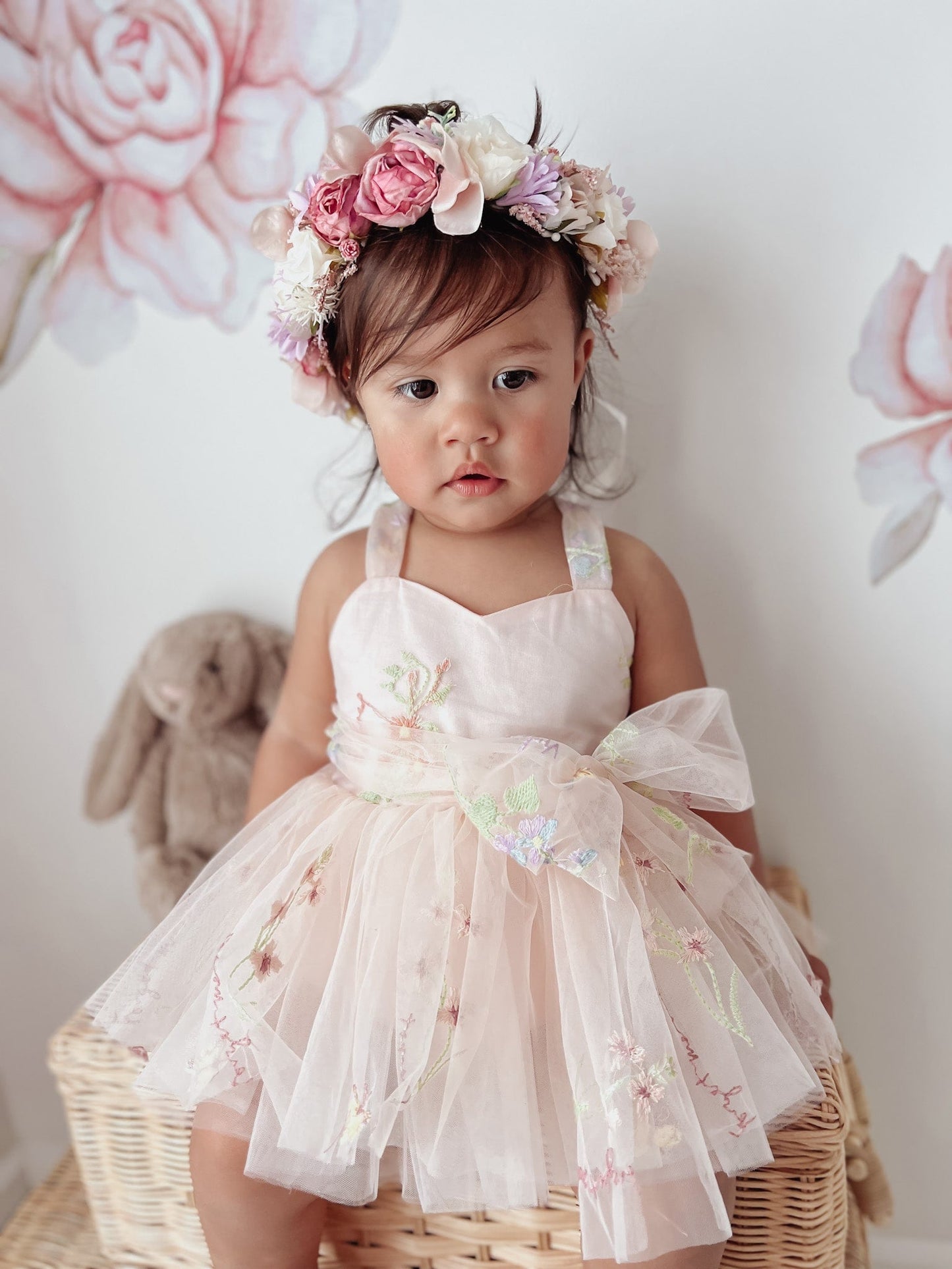Sugar Plum Heavenly Pink Baby Girl Tulle Party Romper
