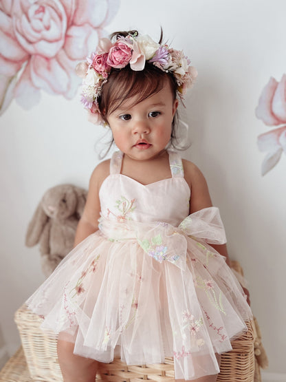 Sugar Plum Heavenly Pink Baby Girl Tulle Party Romper