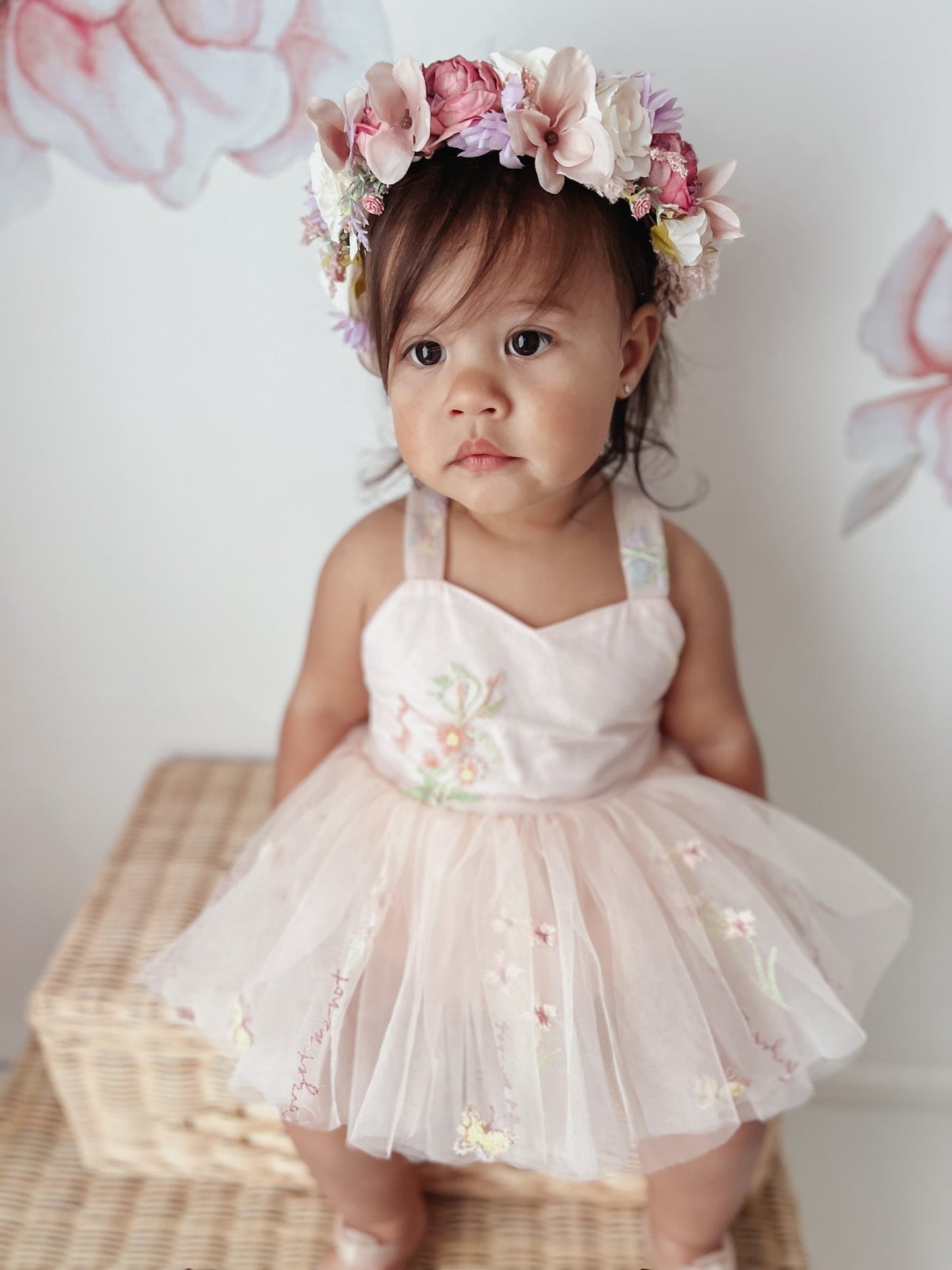 Sugar Plum Heavenly Pink Baby Girl Tulle Party Romper