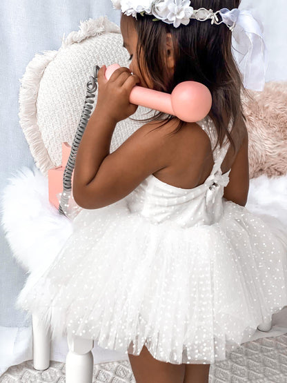White Wildflower Baby Girl Tulle Party Romper