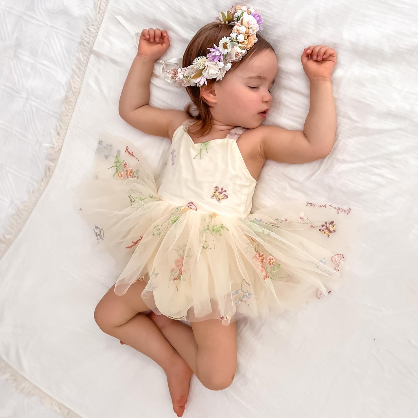 Sugar Plum Lemon Baby Girl Tulle Party Romper