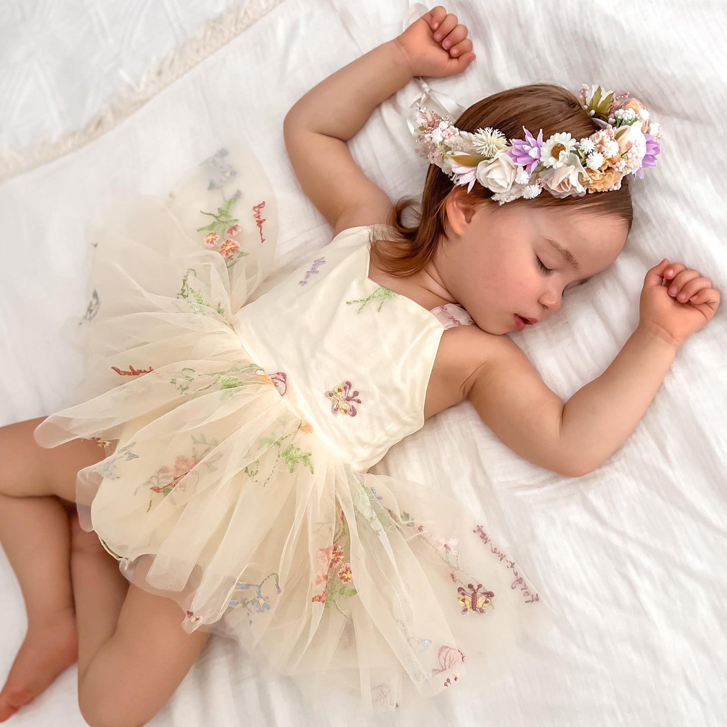 Sugar Plum Lemon Baby Girl Tulle Party Romper