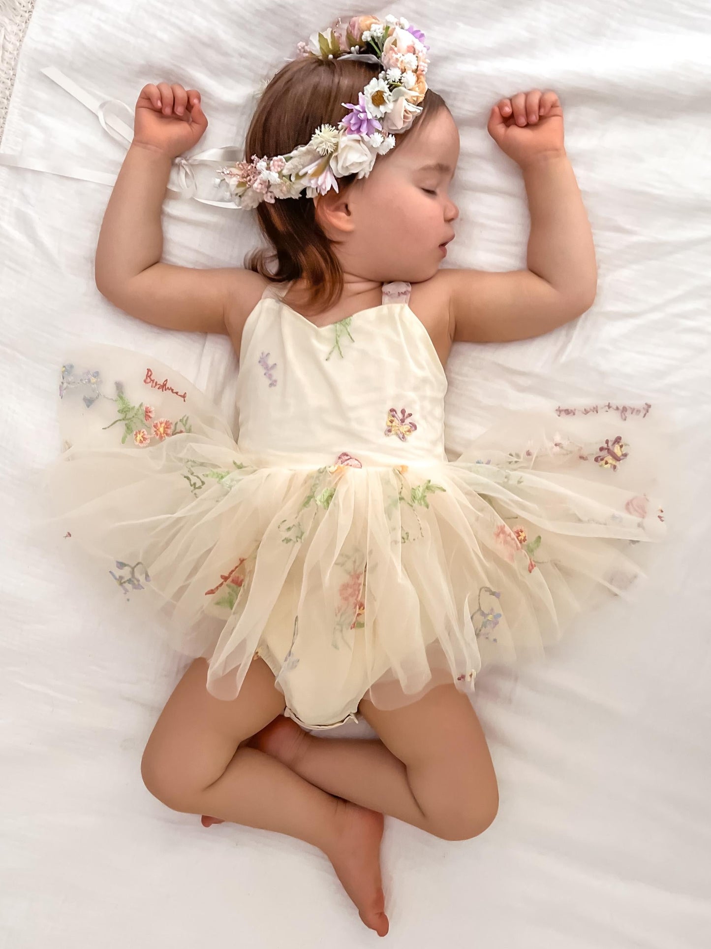 Sugar Plum Lemon Baby Girl Tulle Party Romper