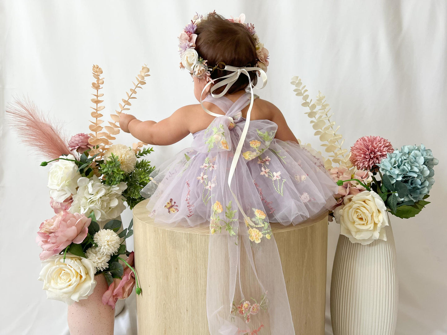 Sugar Plum Lavender Baby Girl Tulle Party Romper