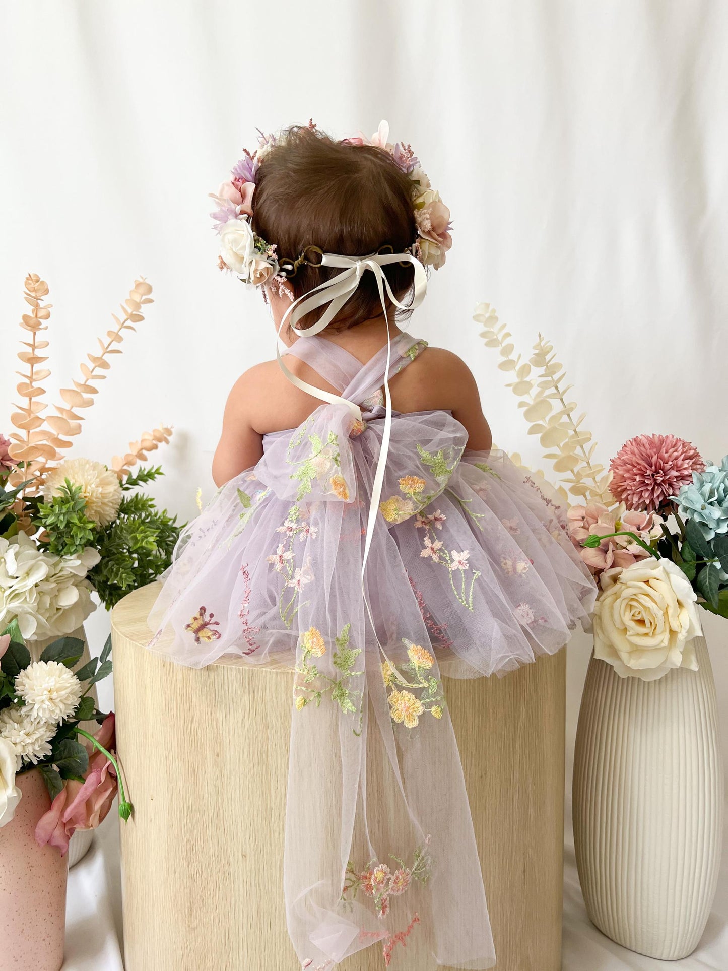 Sugar Plum Lavender Baby Girl Tulle Party Romper