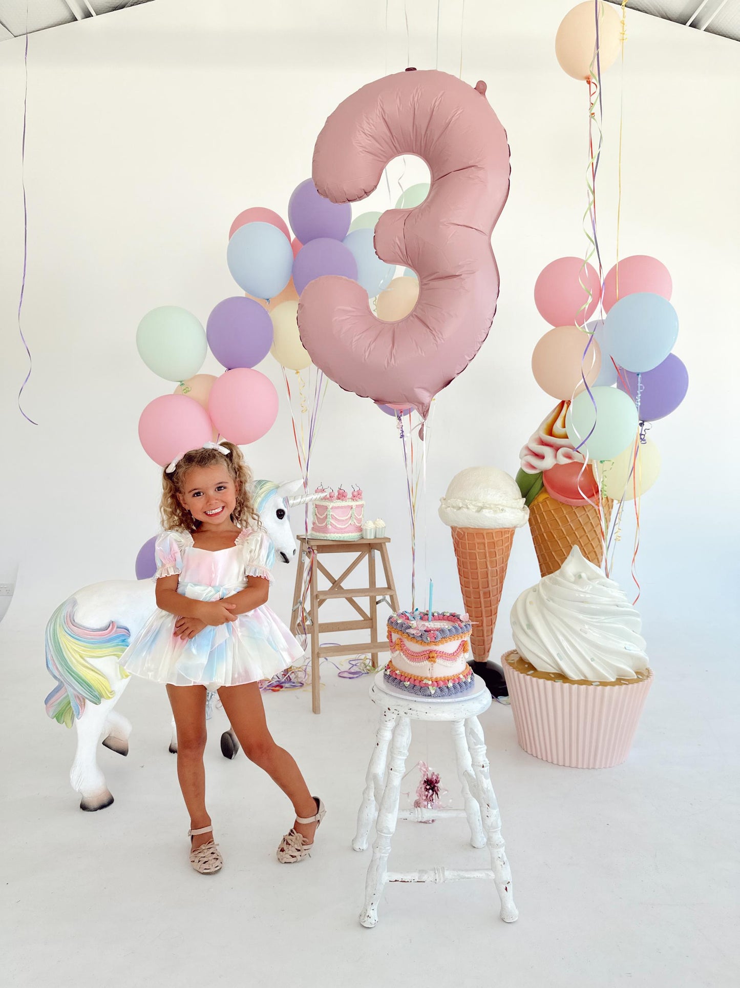 Sherbet Fairy Pastel Rainbow Organza Baby Girl Party Romper