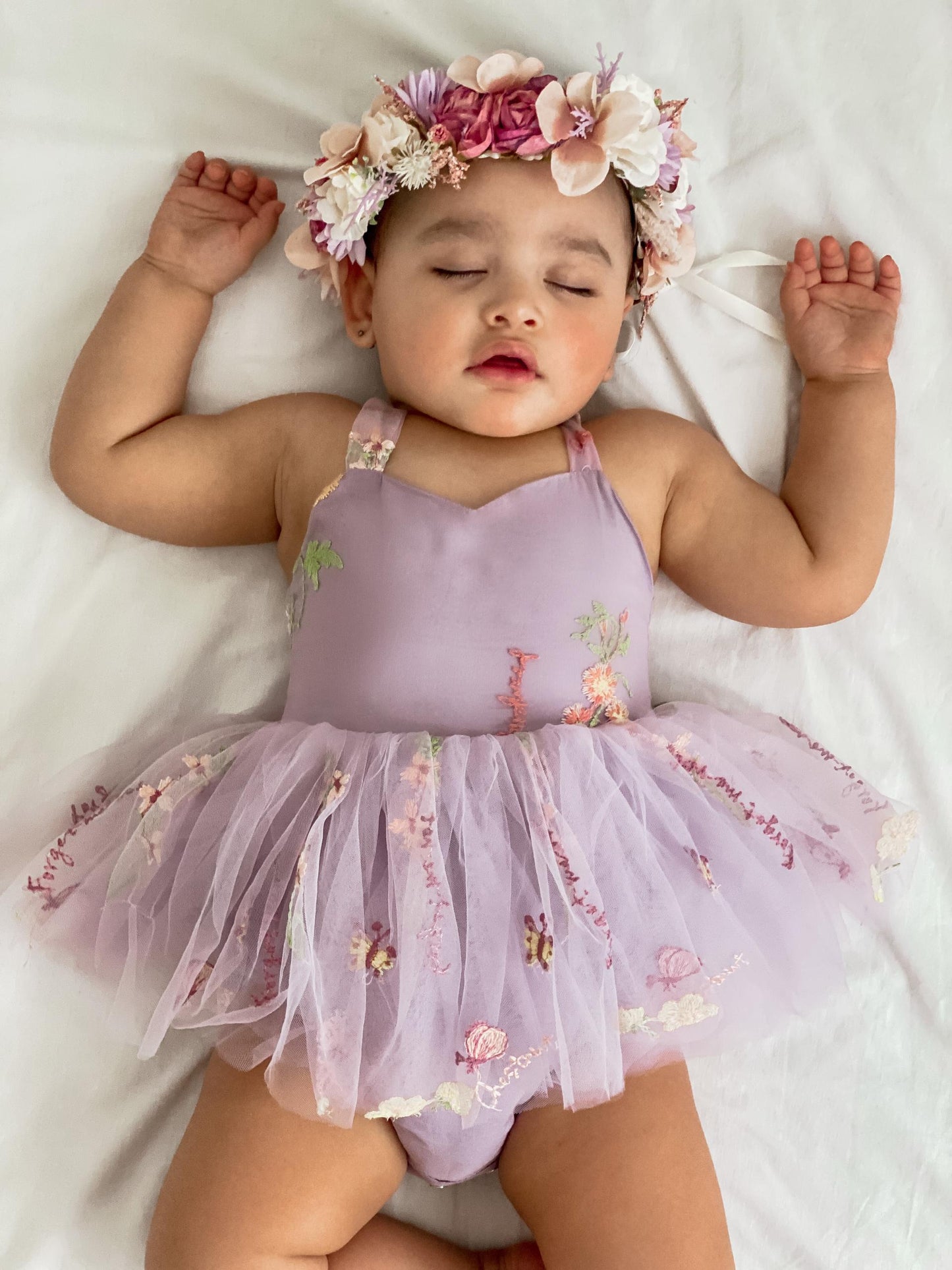 Sugar Plum Lavender Baby Girl Tulle Party Romper
