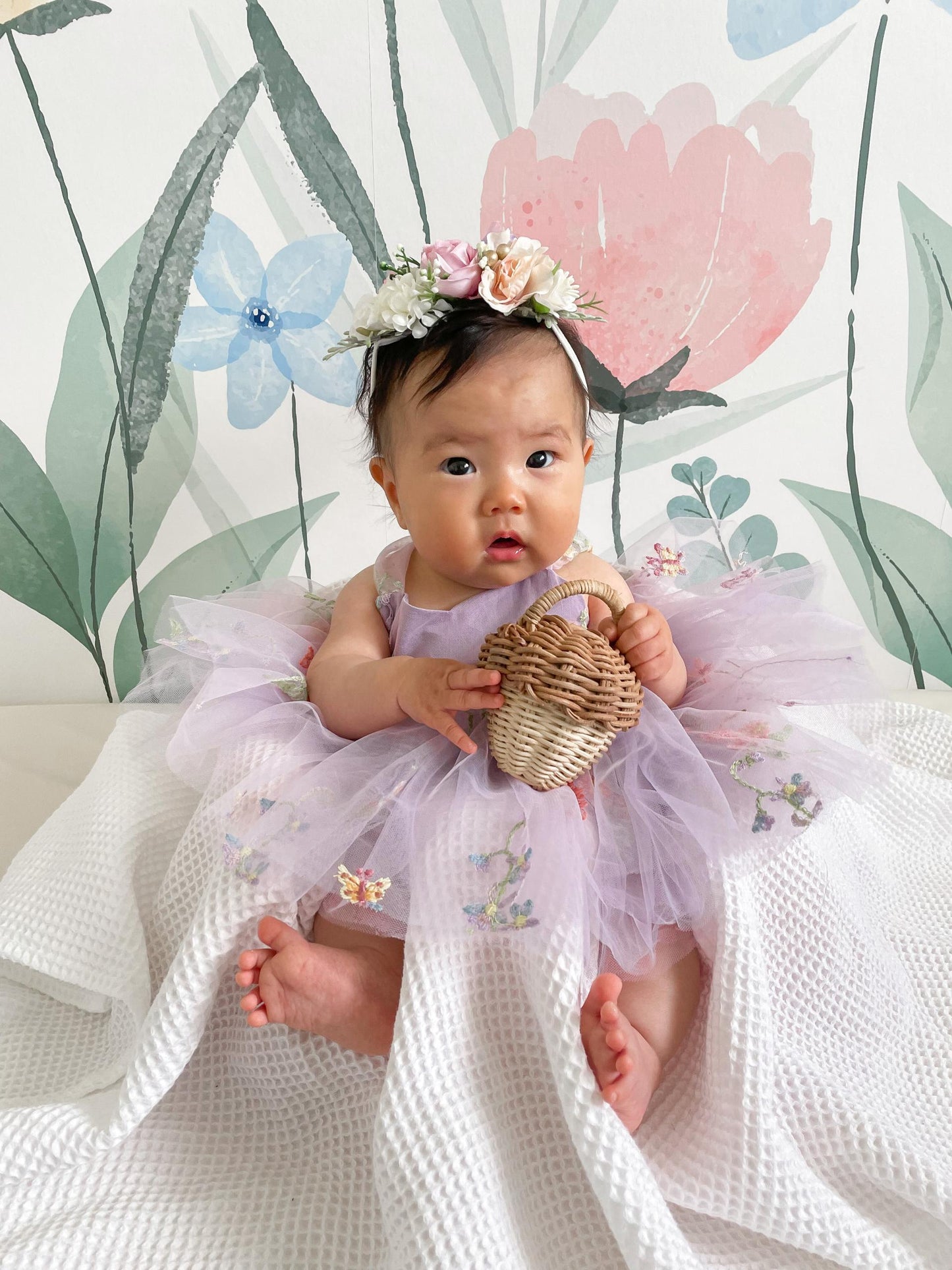 Sugar Plum Lavender Baby Girl Tulle Party Romper
