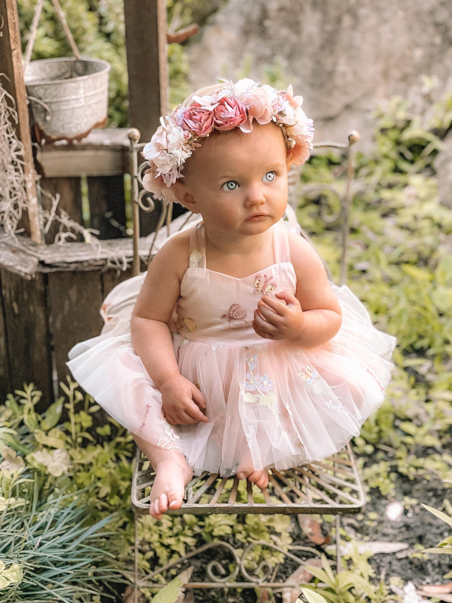Sugar Plum Heavenly Pink Baby Girl Tulle Party Romper