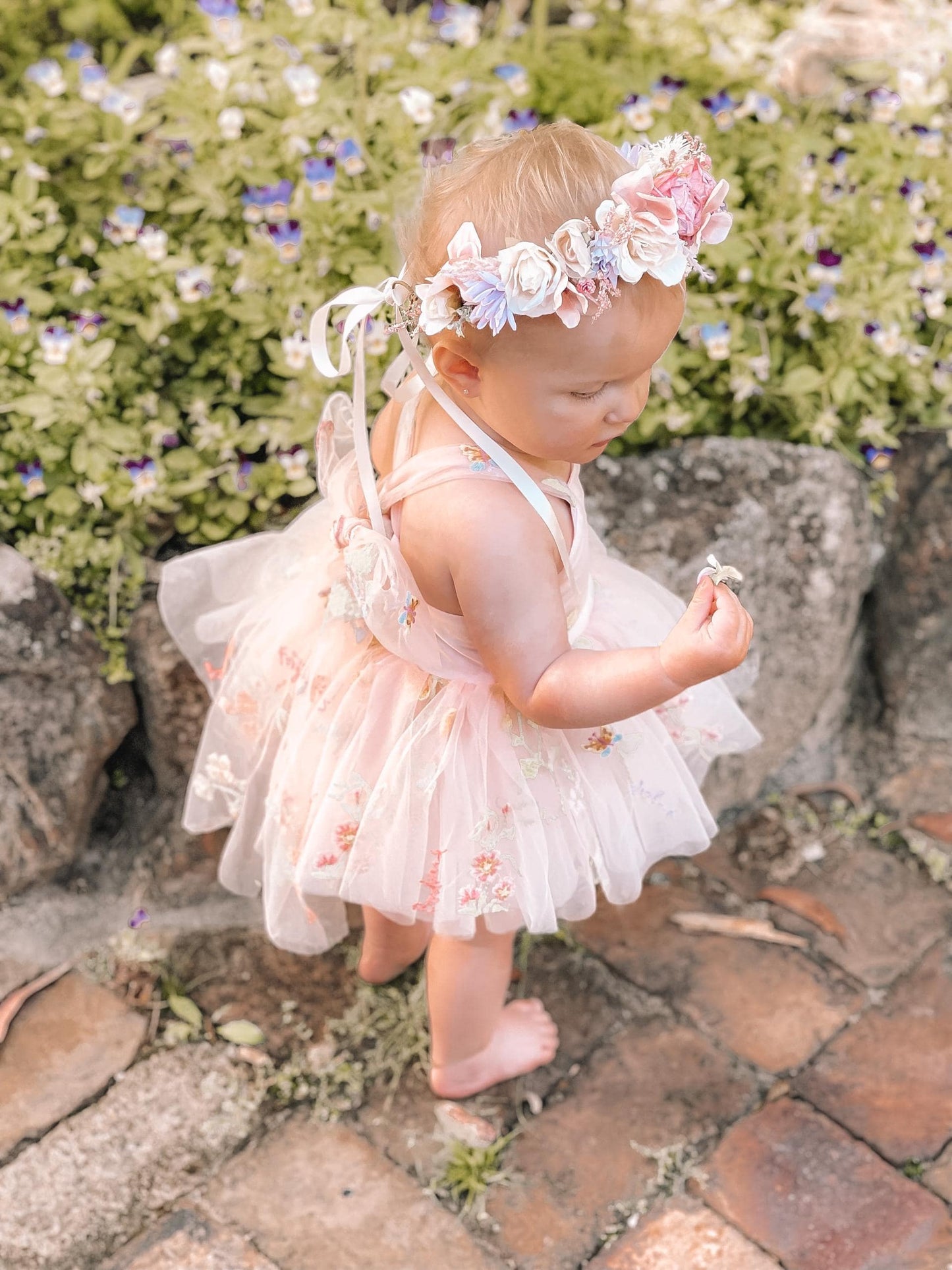 Sugar Plum Heavenly Pink Baby Girl Tulle Party Romper
