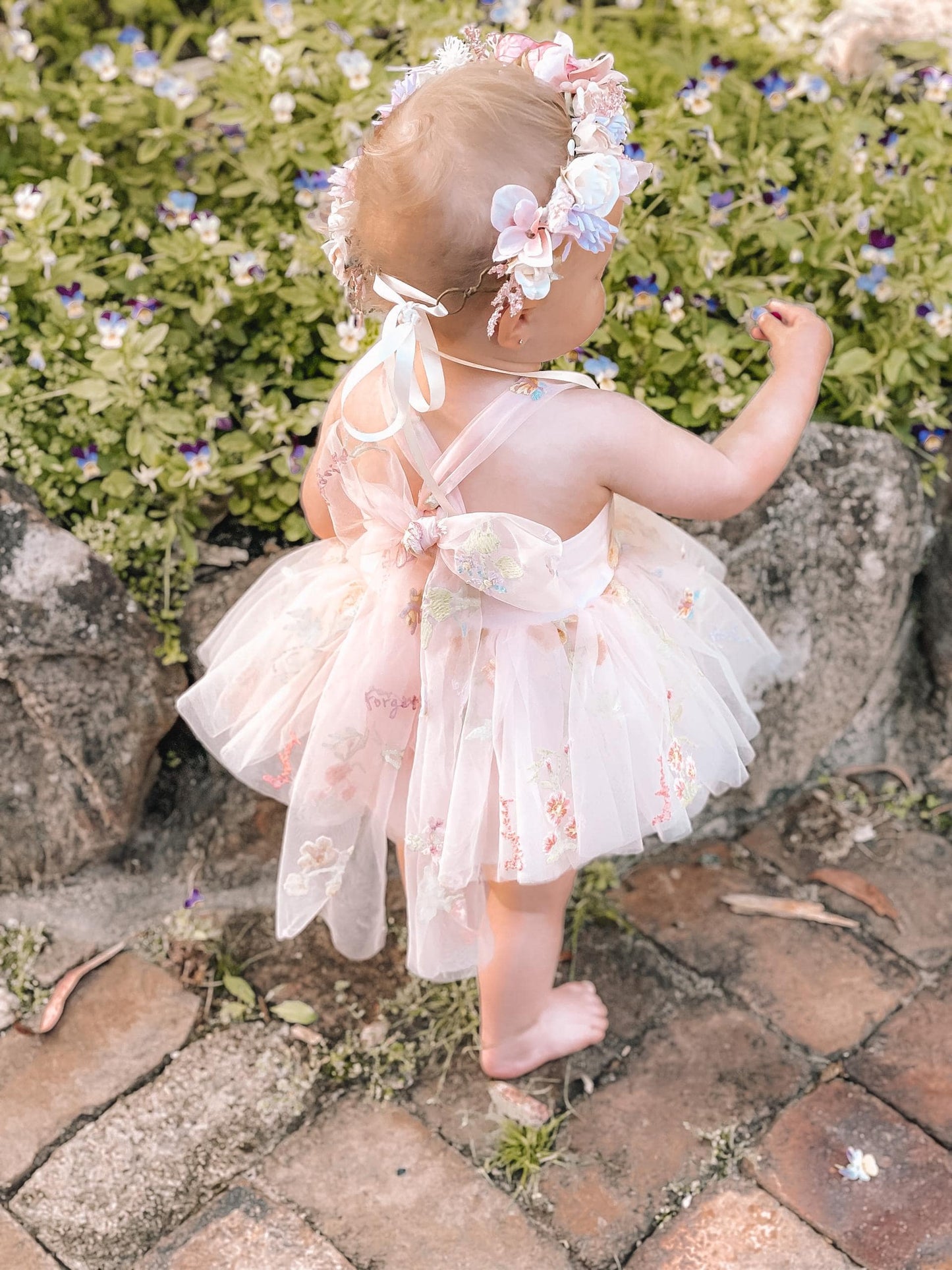 Sugar Plum Heavenly Pink Baby Girl Tulle Party Romper