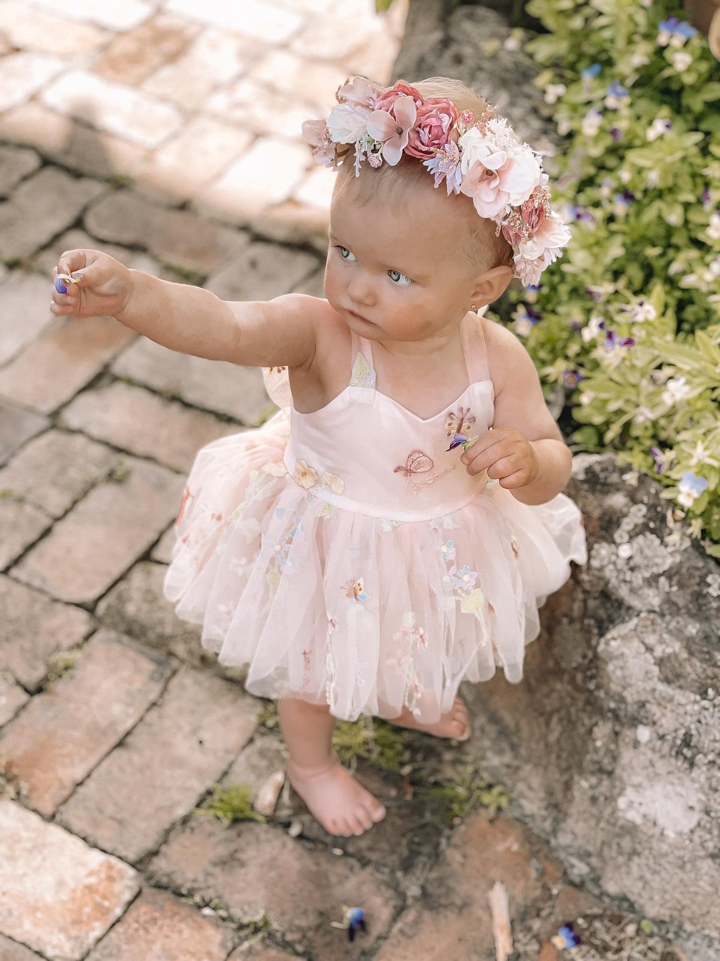 Sugar Plum Heavenly Pink Baby Girl Tulle Party Romper