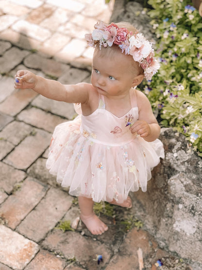 Sugar Plum Heavenly Pink Baby Girl Tulle Party Romper