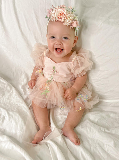 Cupcake Heavenly Pink Baby Girls Tulle Party Romper
