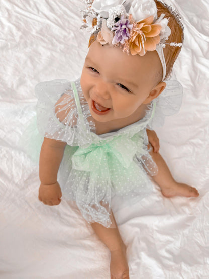 Tinkerbell Peppermint Baby Girl Tulle Party Romper
