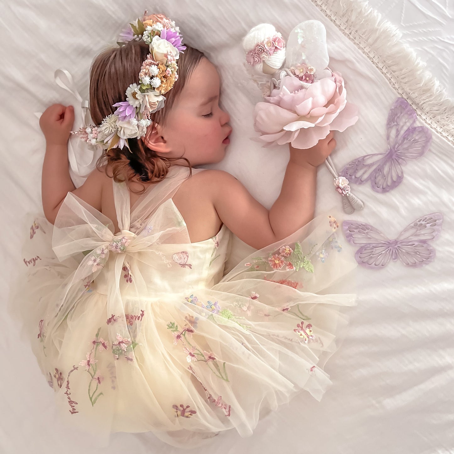 Sugar Plum Lemon Baby Girl Tulle Party Romper