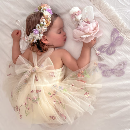 Sugar Plum Lemon Baby Girl Tulle Party Romper