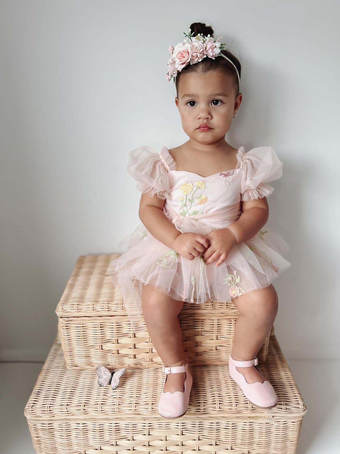 Cupcake Heavenly Pink Baby Girls Tulle Party Romper