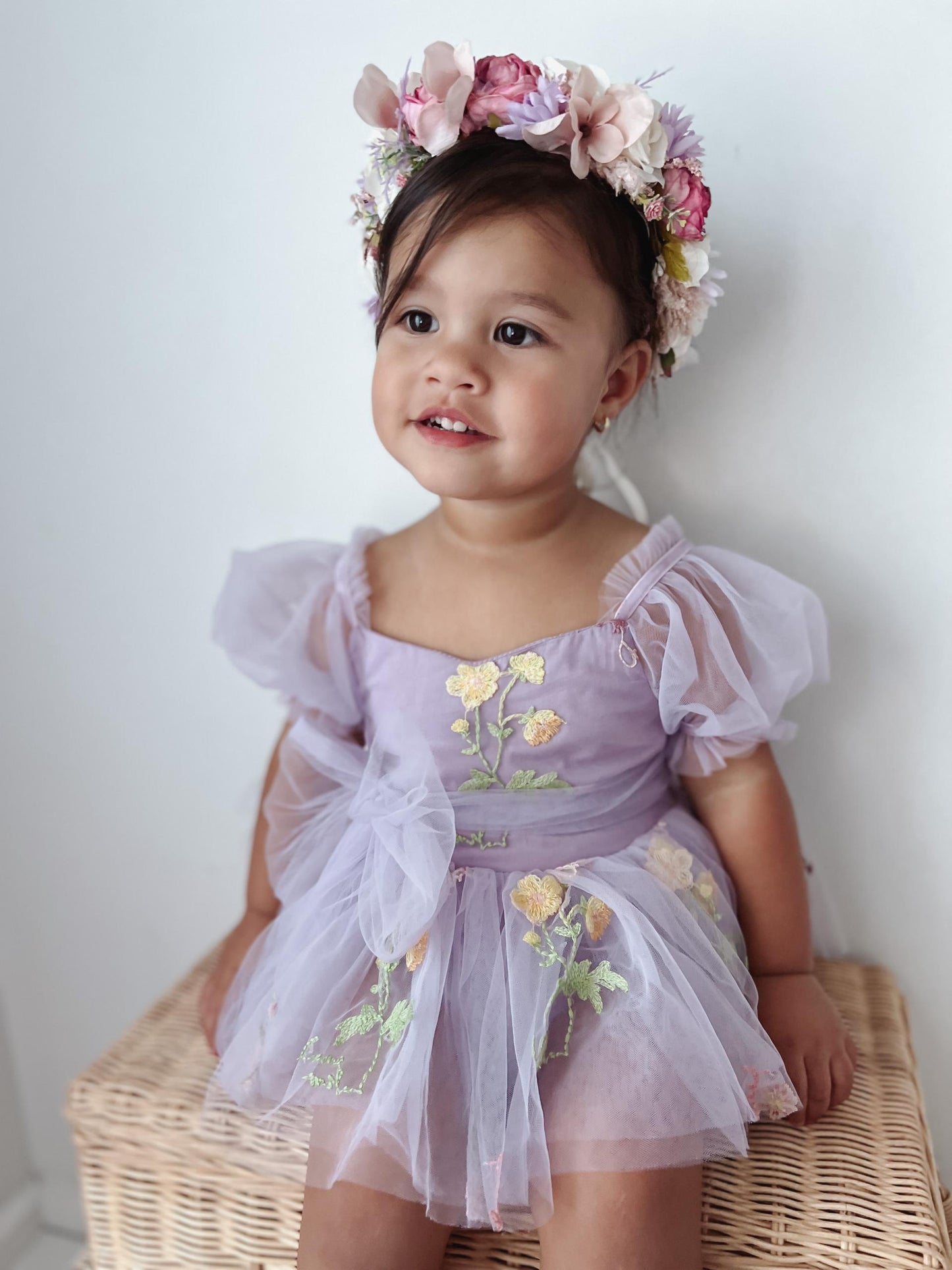 Cupcake Lavender Baby Girl Tulle Party Romper