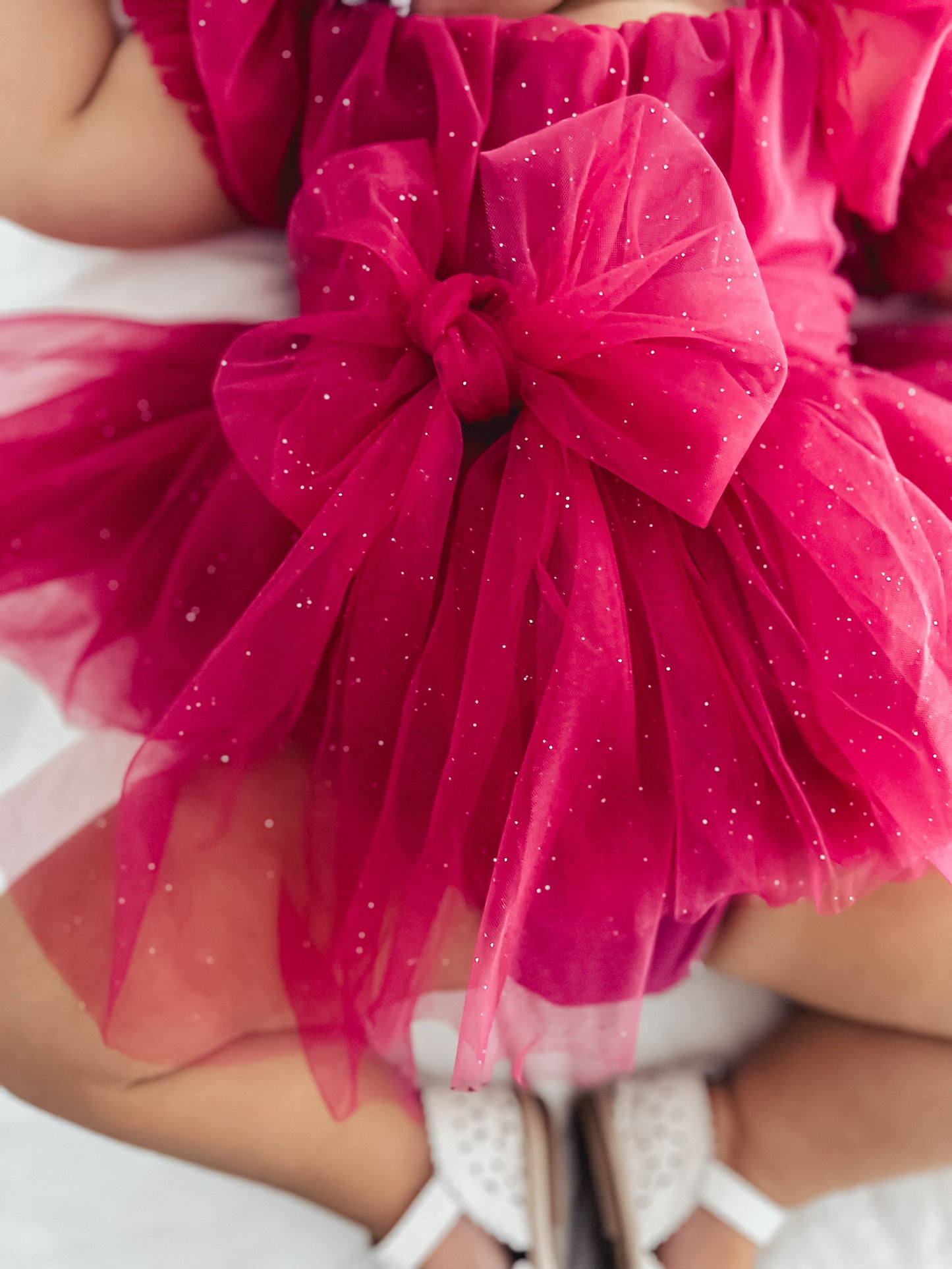 Flower Fairy Romper Ruby Red Sparkle Baby Girl Romper