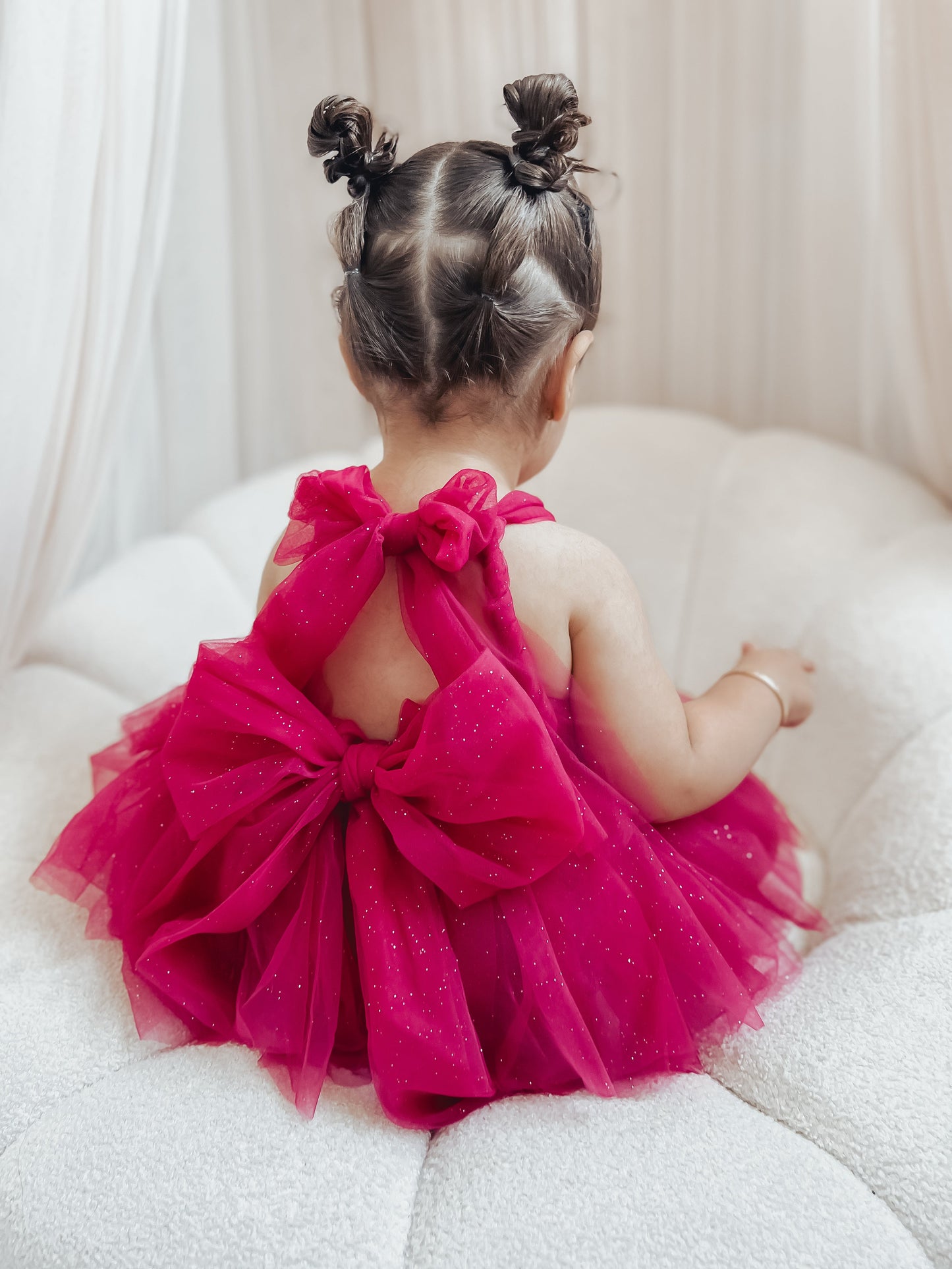 English Rose Romper Ruby Red Sparkle Baby Girl Romper