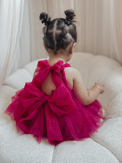 English Rose Romper Ruby Red Sparkle Baby Girl Romper