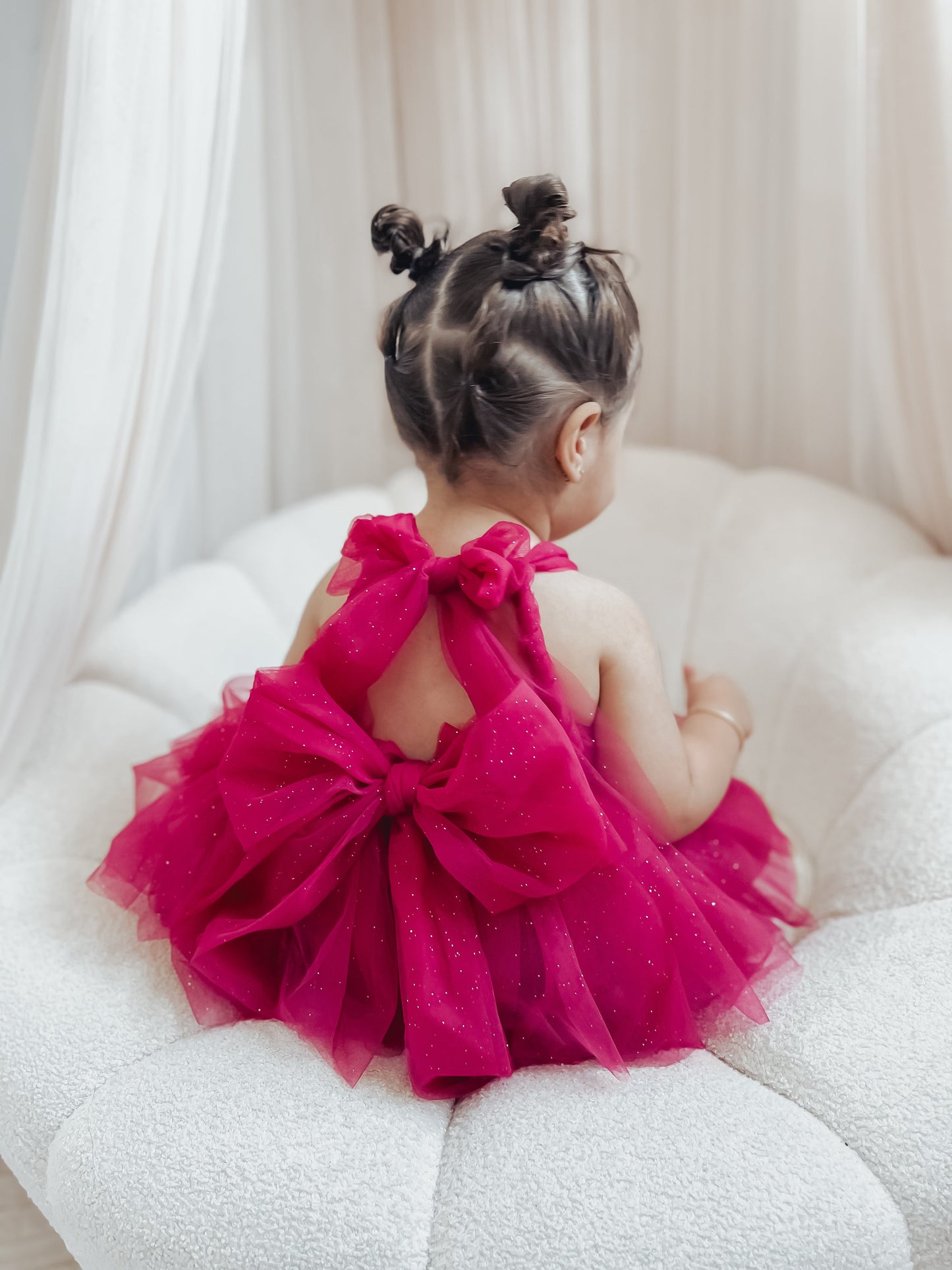 English Rose Romper Ruby Red Sparkle Baby Girl Romper