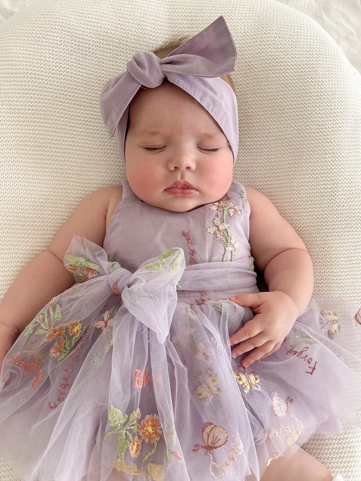 Sugar Plum Lavender Baby Girl Tulle Party Romper