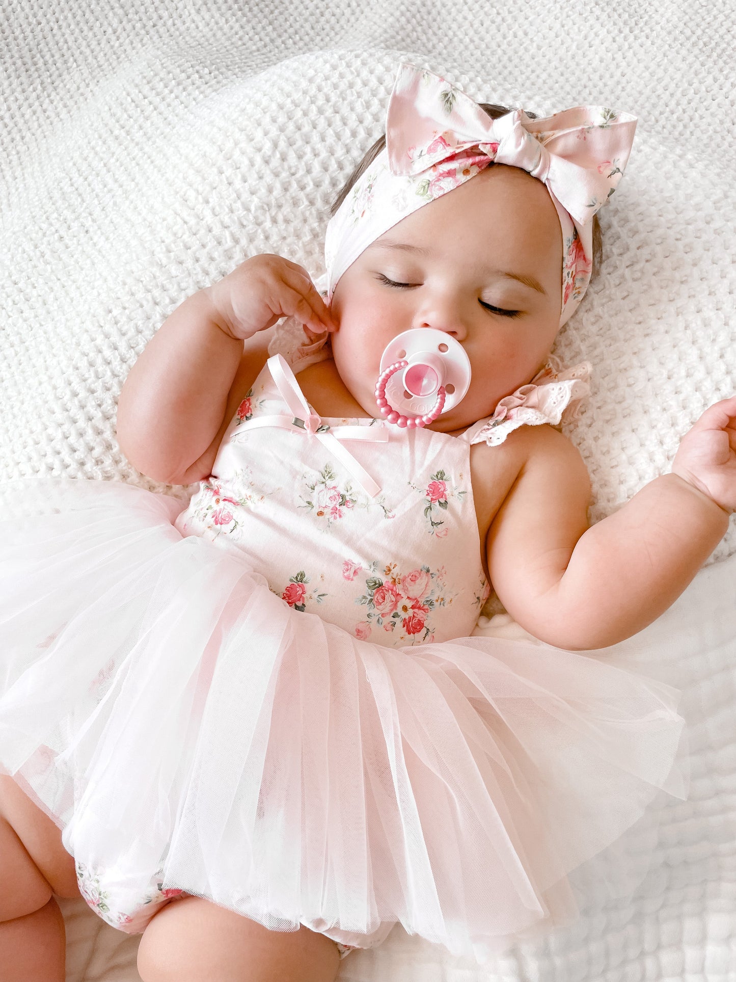 Mirabelle Flower Candy Pink Baby Girl Floral Tulle Party Romper