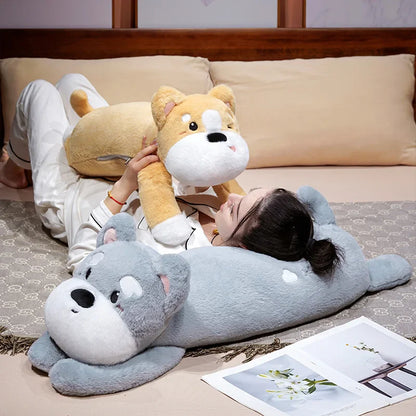Sweet Laying Husky Dog Plush