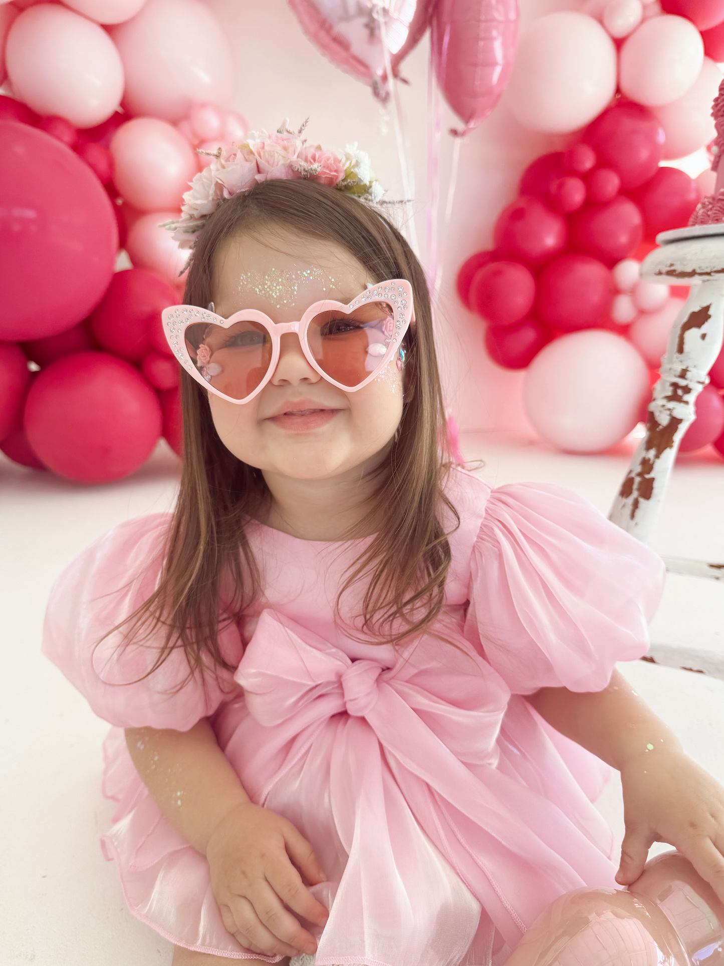 Dolly Candy Pink Organza Baby Girl Party Romper