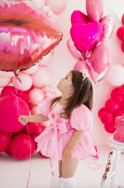 Dolly Candy Pink Organza Baby Girl Party Romper