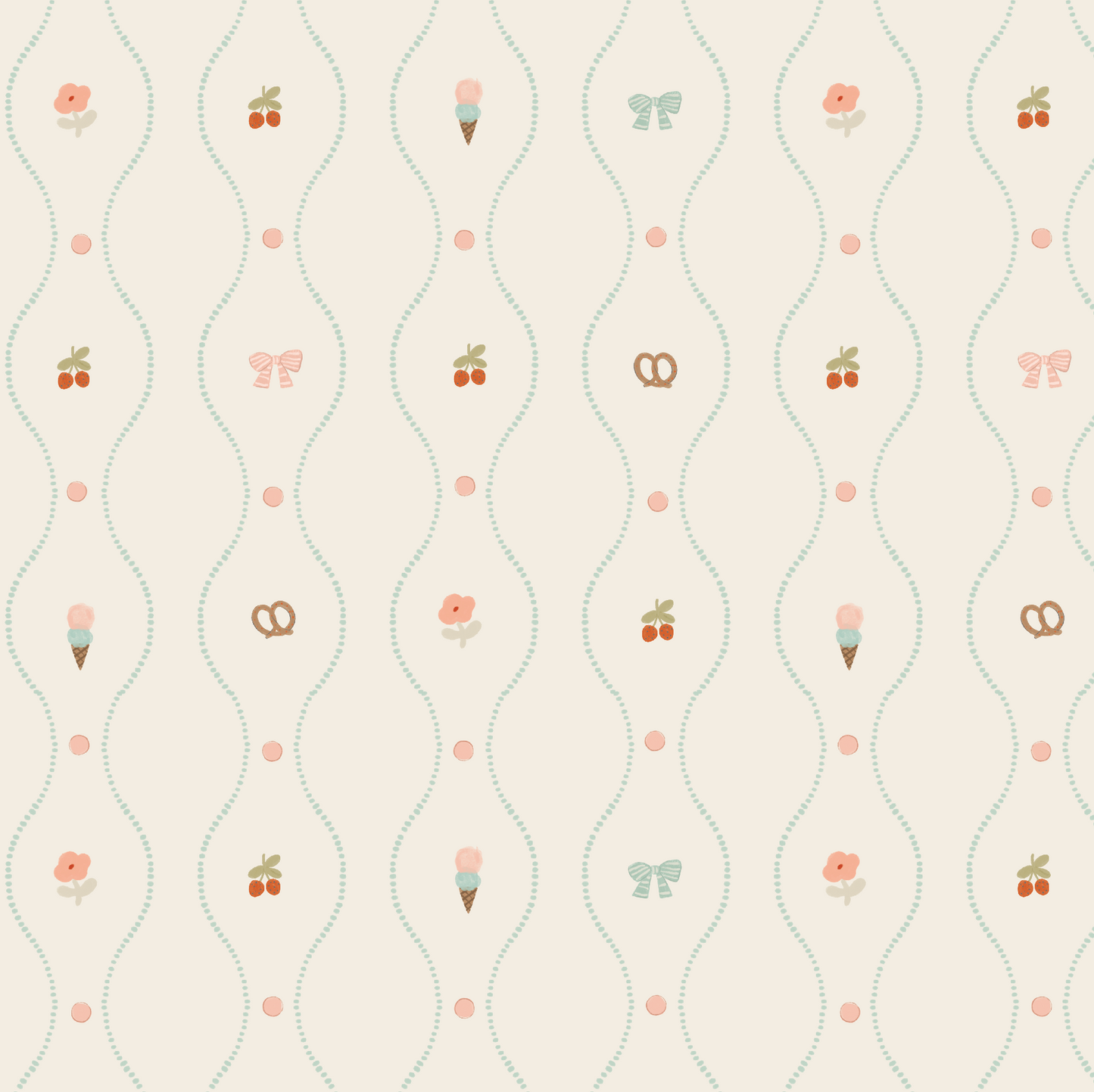 Little Patisserie Stripe Wallpaper
