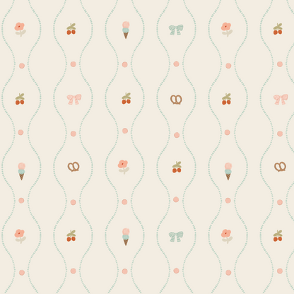 Little Patisserie Stripe Wallpaper