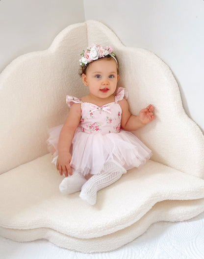 Mirabelle Flower Candy Pink Baby Girl Floral Tulle Party Romper
