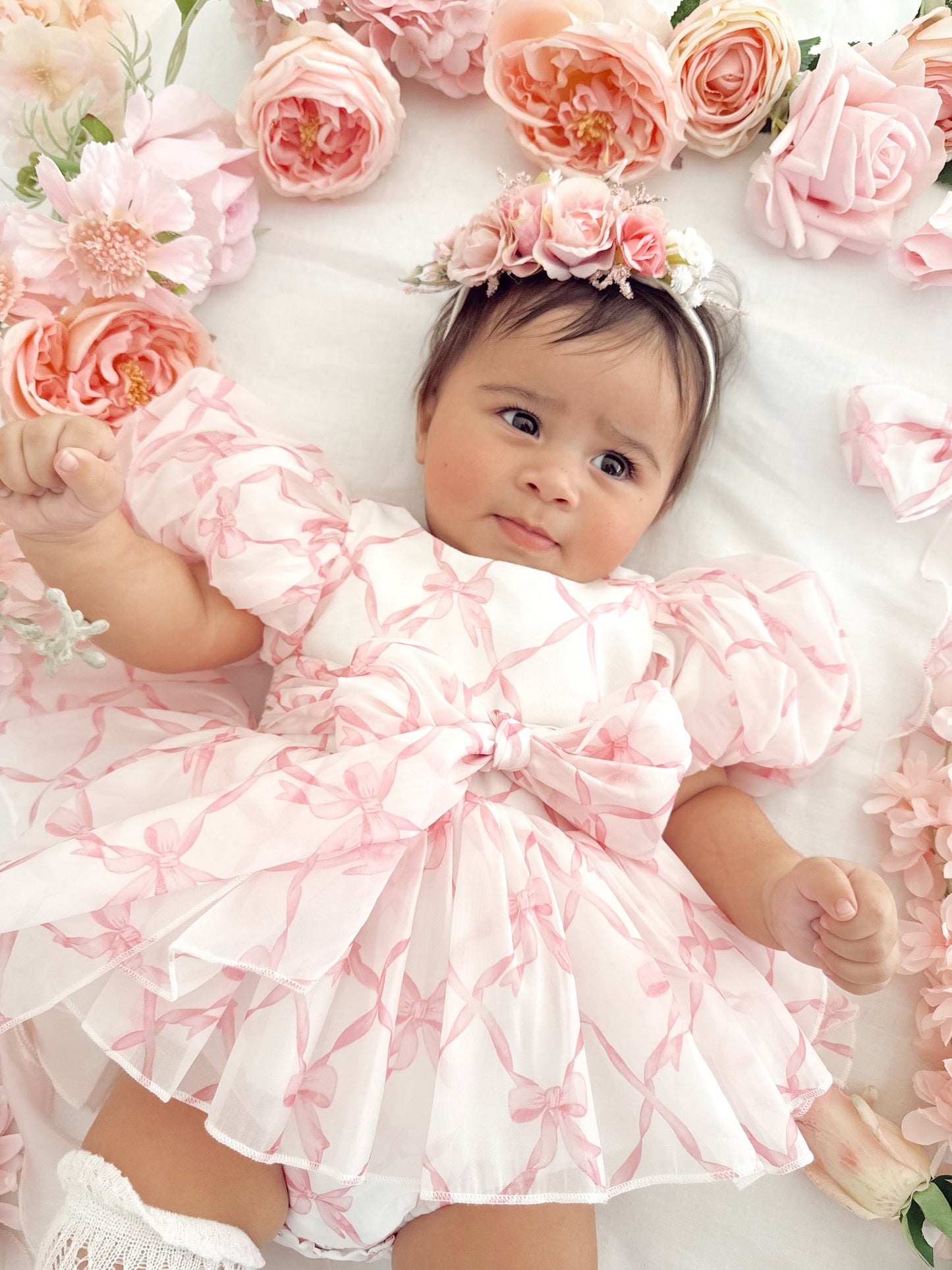 Pretty In Pink Organza Baby Girl Party Romper