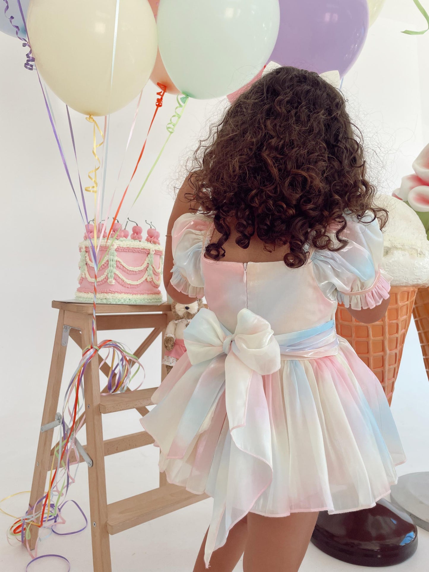 Sherbet Fairy Pastel Rainbow Organza Baby Girl Party Romper