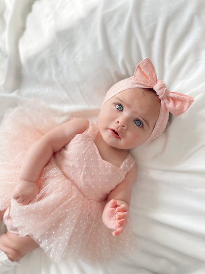 Wildflower Pink Rose Baby Girl Tulle Party Romper