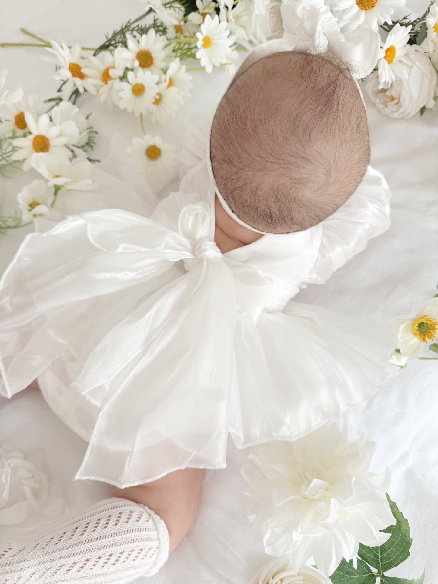 Dolly White Organza Baby Girl Party Romper