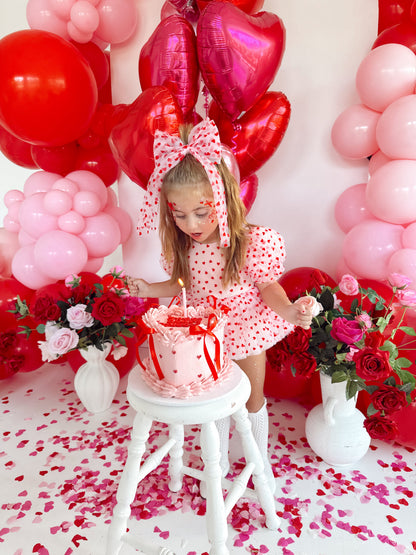 Lover Pink Heart Baby Girl Tulle Party Romper