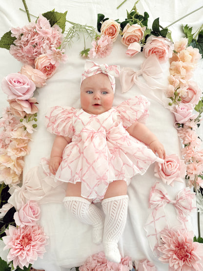 Pretty In Pink Organza Baby Girl Party Romper