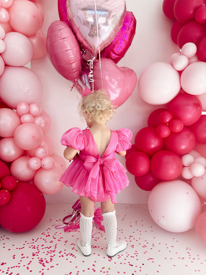 Dolly Fuchsia Pink Organza Baby Girl Party Romper