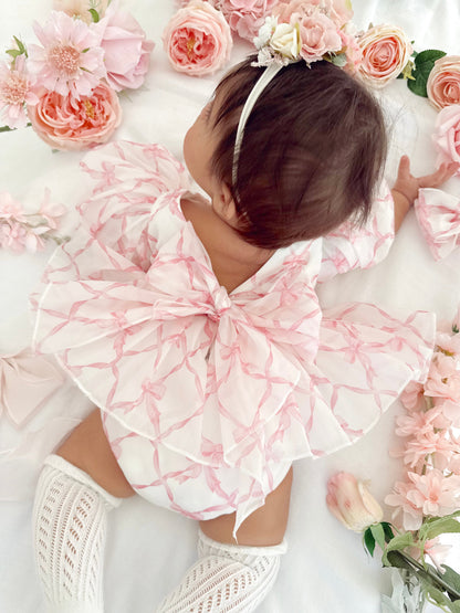 Pretty In Pink Organza Baby Girl Party Romper