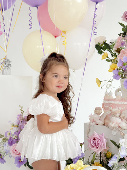 Dolly White Organza Baby Girl Party Romper