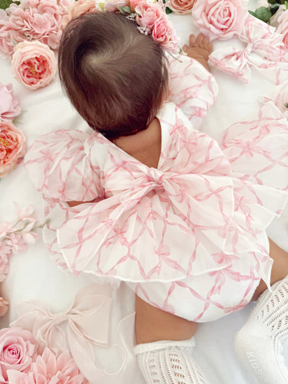 Pretty In Pink Organza Baby Girl Party Romper