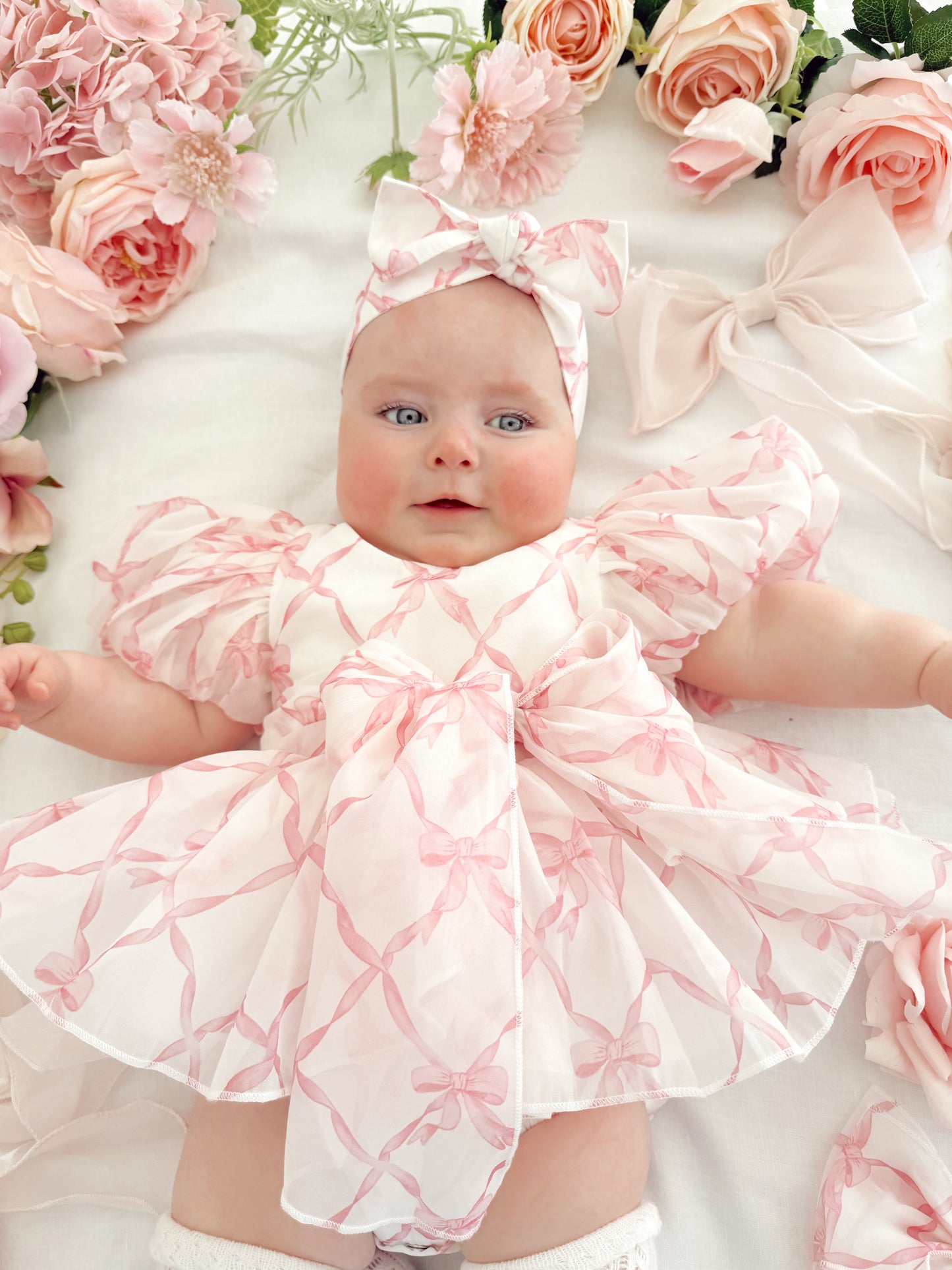 Pretty In Pink Organza Baby Girl Party Romper