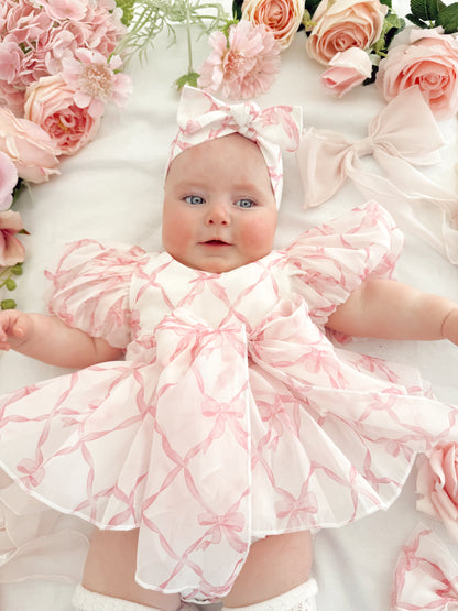 Pretty In Pink Organza Baby Girl Party Romper